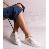 Gemre Beige sneakers decorated with rhinestones Xarles | Shoptok.si