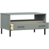  Stolić za kavu s metalnim nogama sivi 85x50x45 cm drveni OSLO | shoptok.hr