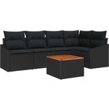  Set od 6 komada vrtnog trosjeda s jastučićima crni poli ratan akacija | shoptok.hr