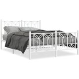 Furnova Kovinski posteljni okvir z vzglavjem in vznožjem bel 135x190 cm, (21938958) | Shoptok.si