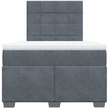 Box spring krevet s madracem tamnosivi 120 x 200 cm baršunasti | shoptok.hr