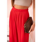 Kesi Włoski Women's wide trousers with elastic waistband red | Shoptok.si