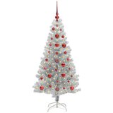  Božićno drvce s 150 LED svjetlima s stalakom Srebrno 120 cm PET | shoptok.hr