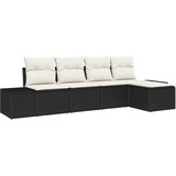  Sjedeća garnitura za vrt 5 kom. Crna poliratan 294 x 117 x 85 cm | shoptok.hr