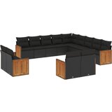  The Living Store Vrtna sedežna garnitura 13-delna z blazinami črn poli ratan - Vrtna Sedežna Garniture, (21463322) | Shoptok.si