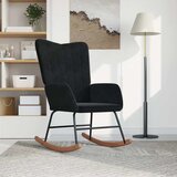 Furnova Gugalni stol črn žamet, (21925662) | Shoptok.si
