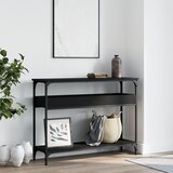  Konzolni stol s policama crni 100x29x75 cm konstruirano drvo | shoptok.hr
