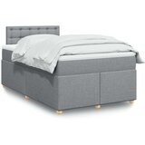 vidaXL Boxspring postelja z vzmetnico svetlo siva 120x190 cm blago | Shoptok.si
