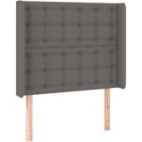 The Living Store vzglavje z ušesi sivo 83x16x118/128 cm umetno usnje - vzglavje, (21418695) | Shoptok.si