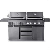 MyOutdoorKitchen Crni inox roštilj na plin i ugljen 7929 Cijene