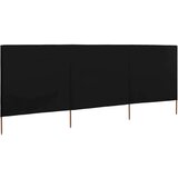  3-panelni vetrobran tkanina 400x160 cm črn, (20692985) | Shoptok.si