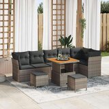  Vrtna sedežna garnitura z blazino s shranjevanjem 9 pcs Siva, (5000133594) | Shoptok.si