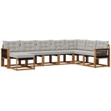 vidaXL Zunanja garnitura za sedenje 8 pcs Naravna in svetlo siva, (5000281439) | Shoptok.si
