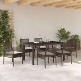  Set za blagovanje za vrt s jastučićima smeđi poli ratan | shoptok.hr