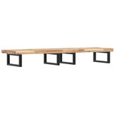  Zidna polica za umivaonik od čelika i masivnog bagremovog drva Smeđa 120 x 40 x 4 cm | shoptok.hr