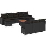 vidaXL 11-dijelni set vrtnih sofa od poliratana s jastucima crni | shoptok.hr