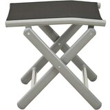 vidaXL Sklopivi oslonac za noge crno-srebrni od tekstilena i aluminija | shoptok.hr
