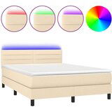  Box spring s madracem LED krem 140x200 cm od tkanine | shoptok.hr