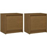 The Living Store Nočna omarica 2 kosa medeno rjava 40x30,5x40 cm trdna borovina - Nočna Omarica, (21420940) | Shoptok.si