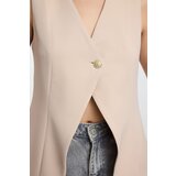 Trendyol Mink Regular V-Neck Button Detailed Vest | Shoptok.si