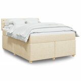 vidaXL Box spring postelja z vzmetnico krem 140x200 cm blago Cene