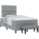 vidaXL krevet s podnožjem s madracem i klupom svijetlosive boje 120x200 cm Tkanina | shoptok.hr