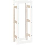  Stalak za drva za ogrjev bijeli 41x25x100 cm masivna borovina | shoptok.hr