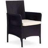 Multi Garden vrtni set namještaja – 2 fotelje i stol s kaljenim staklom, crni | shoptok.hr