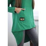 Kesi Long back sweatshirt with hood light green | Shoptok.si