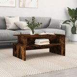 vidaXL Klubska mizica dimljeni hrast 90x55x42,5 cm inženirski les | Shoptok.si