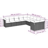  10-dijelni set vrtnih sofa od poliratana s jastucima smeđi | shoptok.hr