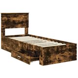  Okvir za krevet Dimljeni hrast i srebrna 75 x 190 cm | shoptok.hr