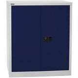 BISLEY Omara s krilnimi vrati UNIVERSAL, VxŠxG 1000 x 914 x 400 mm, 1 polica, 2 nivoja, svetlo siva / oxfordsko modra | Shoptok.si