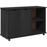  Mobilni ormar Crna 100 x 39 x 65 5 cm Čvrsto borovo drvo - Crna | shoptok.hr