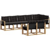  Set vanjskih sofa 8 kom. Bijela i crna Smeđa 306 x 128,5 x 73 cm | Shoptok.si