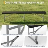 Klupa na sklapanje 180x30x40cm metalnom konstrukcijom u crnoj boji ( AL-KL180-BK )