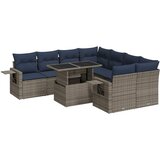  Vrtni set od 9 dijelova s jastucima, sivi poliratan | shoptok.hr