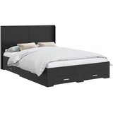  Krevetna konstrukcija s pohranom i uzglavljem Crna 135 x 190 cm | shoptok.hr