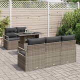  Sjedeća garnitura za vrt 6 kom. Siva Poli ratan 175 x 62 x 85 cm | Shoptok.si
