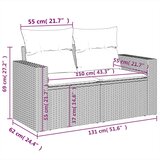  4-dijelni set vrtnih sofa od poliratana s jastucima crni | shoptok.hr