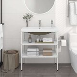  Okvir umivalnika z vgradnim umivalnikom belo železo, (20770570) | Shoptok.si