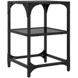  Stolići za kavu s crnim staklenim vrhom 2 kom 30x30x45 cm čelik | shoptok.hr