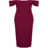 Trendyol Curve Purple Bodycone Low Sleeve Woven Dress Cijene
