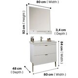 Hanah home Set kupaonskih ormarića s umivaonikom i ogledalom, 2 komada, bijeli | Eponuda.ba