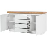 Livetastic ŠIROKA KOMODA, bela, barve hrasta | Shoptok.si