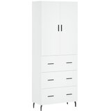  Visoka komoda bijela 69,5x34x180 cm konstruirano drvo Slike