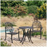  3-dijelni bistro set od lijevanog aluminija crni | shoptok.hr