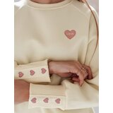 DStreet Bluza damska oversize z sercami LOVELISA ecru | Shoptok.si