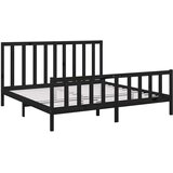  Okvir za krevet od masivne borovine crni 200 x 200 cm | shoptok.hr