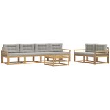  Set vanjskih sofa 6 kom. Bijela i svjetlosiva | shoptok.hr